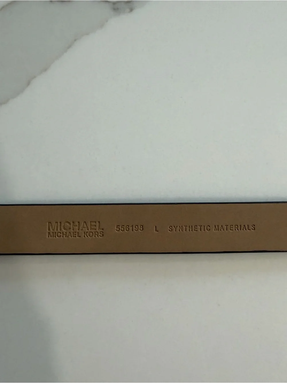 Micahel Kors Black Patterned Leather Belt with Silver Buckle